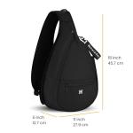 Sherpani Esprit, Sling Backpack, 10L Travel Bag, Women Shoulder Sling Purse, Crossbody Backpack, Travel Gifts, Pickleball Bag, RFID Protection, Fits 10 Inch Tablet (Raven Heritage)