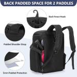Goburos Pickleball Paddle Backpack for 4 Rackets with Fence Hook, Pickleball Equipment Bag with Shoe Compartment for Men Women, Black