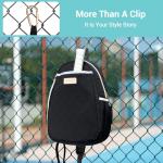 VELADAY Pickleball Bag for Women, Quilted Stylish Sling Bag, Adjustable Shoulder Strap, 2 Storage Compartment Holds Paddles, Balls,Shoes, Black