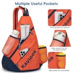 KAVIGOR 2025 Pickleball Sling Bag, Convertible Ultra-Light Backpack with Skin-Soft Fabric & Wet/Dry Pocket, Fits 4 Paddles + Gear