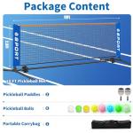 Furypiont 10 FT Mini Portable PickleballNet Equipment Set - Tennis Net for Driveway Backyard, 2 Pickleball Paddles, 8 Pickleballs and Potable Carry Bag,Pickleball Net for Beginner