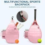 Ebnsksio Tennis Bag, Quilted Tennis Backpack Holds 2 Rackets, Waterproof Crossbody Sling Pickleball Bags For Women, Men And Youth