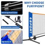 Furypiont 10 FT Mini Portable PickleballNet Equipment Set - Tennis Net for Driveway Backyard, 2 Pickleball Paddles, 8 Pickleballs and Potable Carry Bag,Pickleball Net for Beginner