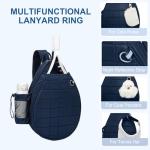 Ebnsksio Tennis Bag, Quilted Tennis Backpack Holds 2 Rackets, Waterproof Crossbody Sling Pickleball Bags For Women, Men And Youth