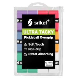 Srikel Pickleball Paddle Overgrip – Ultra Tacky, Absorbent & Non-Slip Pickleball Grip Tape, Soft-Touch and Durable Overgrips for Pickleball Paddles, Bright – 12 Pack