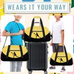 Herdesigns Custom Pickleball Gym Duffel Bag for Men, Ball Personalized Name Travel Sport Tote Bags Custom Overnight Weekender Bags, Yellow