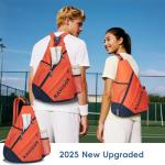 KAVIGOR 2025 Pickleball Sling Bag, Convertible Ultra-Light Backpack with Skin-Soft Fabric & Wet/Dry Pocket, Fits 4 Paddles + Gear