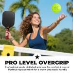 Srikel Pickleball Paddle Overgrip – Ultra Tacky, Absorbent & Non-Slip Pickleball Grip Tape, Soft-Touch and Durable Overgrips for Pickleball Paddles, Bright – 12 Pack