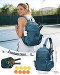 SEAFEW Large Blue Sling Pickleball Crossbody Sling Bag - Men's & Women's Pickleball Sports Backpack with Water Bottle Holder, Adjustable Pickleball