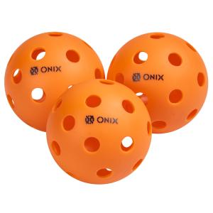 Recruit by ONIX Pickleball Pure Indoor Balls (Orange, 3-Pack), New, 2.5 lb