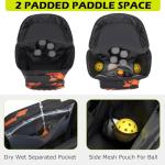 HAMBOLY Pickleball Bag for Men & Women, Large Pickleball Backpack with Shoes Compartment and Cooler, Fence Hook Design (Orange Graffiti)