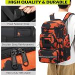 HAMBOLY Pickleball Bag for Men & Women, Large Pickleball Backpack with Shoes Compartment and Cooler, Fence Hook Design (Orange Graffiti)