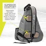 Franklin Sports Pickleball Bag - Men's and Women's Backpack - Official Adjustable Sling Bag of U.S Open Pickleball Championships - Gray/Gray