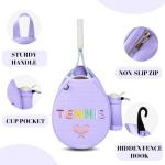 NZNDB Tennis Bags for Women Girl, Tennis Sling Crossbody Backpack, Water Resistant Tennis Bag for Pickleball, Tennis, Racketball(Purple)