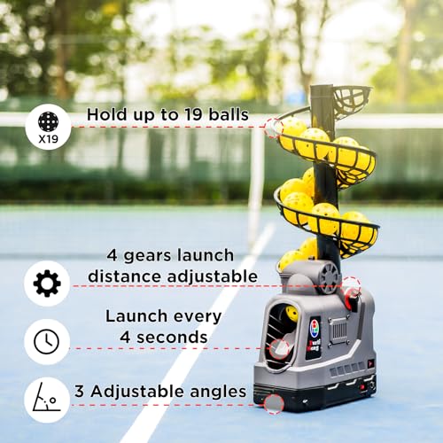 Portable Pickleball Launcher - Auto Swing, Adjustable Angles & Speeds