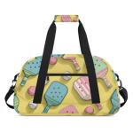 Sport Pickleball Gym Travel Duffle Bag for Women & Men with Front Zipper Pocket for Sports, Overnight, Weekender, Carry On,Workout & Dance Bag,Ball Games,18.9 * 8.7 * 10.6 in