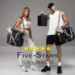 LITMON Pickleball Tote Bag - Detachable Cooler & Fence Hooks – Large Sports Bag for Women & Men, Holds Paddles & Balls (Black)