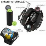 LITMON Pickleball Tote Bag - Detachable Cooler & Fence Hooks – Large Sports Bag for Women & Men, Holds Paddles & Balls (Black)