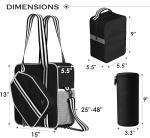 LITMON Pickleball Tote Bag - Detachable Cooler & Fence Hooks – Large Sports Bag for Women & Men, Holds Paddles & Balls (Black)