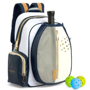 Net & Style Pickleball Backpack With Paddle Holder Large Capacity Bag For Men And Women With Ball Pocket Water Bottle Storage Stylish Lightweight Design For Outdoor Sports And Travel Use