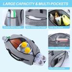 Maymooner Small Gym Bag with Shoes Compartment & Wet Pocket,Unisex Sport Duffel Bag for Pickleball Paddle,Waterproof Workout Weekender Overnight Bags for Travel Yoga Swimming,Silver Grey