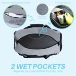 Maymooner Small Gym Bag with Shoes Compartment & Wet Pocket,Unisex Sport Duffel Bag for Pickleball Paddle,Waterproof Workout Weekender Overnight Bags for Travel Yoga Swimming,Silver Grey