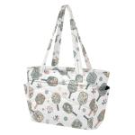 MCHIVER Flower Pickleball White Pattern Quilted Tote Bag for Women Lightweight Puffy Pickleball Tote Bag with Compartments Large Shoulder Handbag for Travel Work Gym