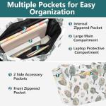 MCHIVER Flower Pickleball White Pattern Quilted Tote Bag for Women Lightweight Puffy Pickleball Tote Bag with Compartments Large Shoulder Handbag for Travel Work Gym