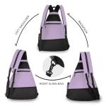 Goloni Pickleball Bag for Women Men, Convertible Pickleball Backpack Sling Bag with Fence Hook, Waterproof Polyester Paddle Bag with Multiple Compartments,Light Purple