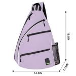 Goloni Pickleball Bag for Women Men, Convertible Pickleball Backpack Sling Bag with Fence Hook, Waterproof Polyester Paddle Bag with Multiple Compartments,Light Purple
