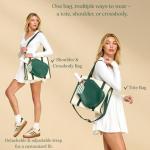 Mini Momo Durable Pickleball Tote Bag with Large Capacity & Adjustable Crossbody Strap (Green)