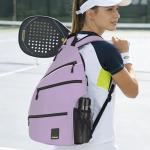 Goloni Pickleball Bag for Women Men, Convertible Pickleball Backpack Sling Bag with Fence Hook, Waterproof Polyester Paddle Bag with Multiple Compartments,Light Purple