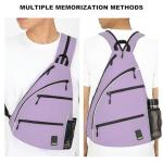 Goloni Pickleball Bag for Women Men, Convertible Pickleball Backpack Sling Bag with Fence Hook, Waterproof Polyester Paddle Bag with Multiple Compartments,Light Purple