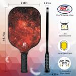 DULCE DOM USAPA Approved Fiberglass Pickleball Paddles Set of 4, Lightweight Pickleball Set with 4 Cooling Towels, 4 Lead Tapes, 4 Pickleballs and Pickleball Bag, Pickle Ball Equipment for Men Women