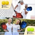 DULCE DOM USAPA Approved Fiberglass Pickleball Paddles Set of 4, Lightweight Pickleball Set with 4 Cooling Towels, 4 Lead Tapes, 4 Pickleballs and Pickleball Bag, Pickle Ball Equipment for Men Women