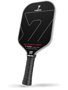 YVmove Pickleball Paddle with T700 Raw Carbon Fiber Surface & 16mm STR-Core Power Polymer Core, Premium Pickle Ball Racket Designed for Ultimate Spin & Consistency, USAPA Approved Storm 007