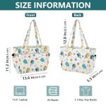 MCHIVER Pickleball White Pattern Quilted Tote Bag for Women Lightweight Puffy Pickleball Tote Bag with Compartments Large Shoulder Handbag for Travel Work Gym