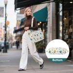 MCHIVER Pickleball White Pattern Quilted Tote Bag for Women Lightweight Puffy Pickleball Tote Bag with Compartments Large Shoulder Handbag for Travel Work Gym