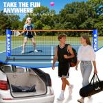 Pickleball Net for Driveway, Portable Pickleball Net Set with Paddles, Water Bags,Portable Outdoor Pickleballs, Mini Pickleball Net, Carry Bag,10FT PickleBalls Net Weather Resistant Steady Metal Frame