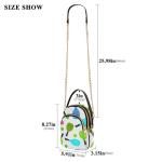 Pickleball Paddles Balls White Women Shoulder Purses Cell Phone Purse Chain Strap Floral Print Zipper Designer Bowler Tote, 5.9" × 8.3" × 3.1"