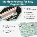 VIGTRO Colorful Pickleball Paddles Balls Women Puffer Tote Bag with Compartments, Reusable Quilted Handbag Shoulder Bag with Zipper for Travel, Work, Gym, Shopping