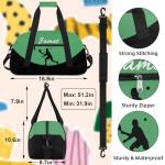 Herdesigns Custom Pickleball Gym Duffel Bag for Men, Ball Personalized Name Travel Sport Tote Bags Custom Overnight Weekender Bags, Green