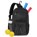 GOBUROS Pickleball Sling Bag for 2 Paddles, Pickleball Crossbody Backpack with Multiple Pockets and Hanging Fence Hook for Men and Women