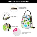 Pickleball Paddles Balls White Women Shoulder Purses Cell Phone Purse Chain Strap Floral Print Zipper Designer Bowler Tote, 5.9" × 8.3" × 3.1"