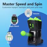 PP-Smart Pro Pickleball Machine – Portable Launcher with 100+ Ball Capacity, 5–7H Battery, App & Remote, 20–70 mph,1.6–6s/Ball,10 Modes, 20 Landing Points, for Intermediate to Advanced Players (White)