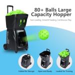 PP-Smart Pro Pickleball Machine – Portable Launcher with 100+ Ball Capacity, 5–7H Battery, App & Remote, 20–70 mph,1.6–6s/Ball,10 Modes, 20 Landing Points, for Intermediate to Advanced Players (White)