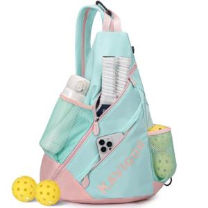 KAVIGOR 2025 Pickleball Sling Bag, Convertible Ultra-Light Backpack with Skin-Soft Fabric & Wet/Dry Pocket, Fits 4 Paddles + Gear