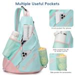 KAVIGOR 2025 Pickleball Sling Bag, Convertible Ultra-Light Backpack with Skin-Soft Fabric & Wet/Dry Pocket, Fits 4 Paddles + Gear