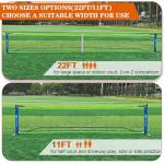 Portable Pickleball Net, Regulation Size 22FT and 11FT Half Court 2-in-1 Pickle Ball Net with 2 Pickleballs and Carry Bag for Driveway, Backyard, Street, Weather Resistance Steady Steel Frame