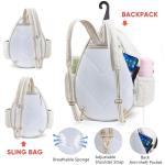 VIGEGARI Quilted Tennis Bag for Women – Tennis Backpack & Crossbody Sling | Holds 2 Rackets or 3 Pickleball Paddles | Lightweight Badminton Racket Bag, Tennis Tote & Sports Backpack